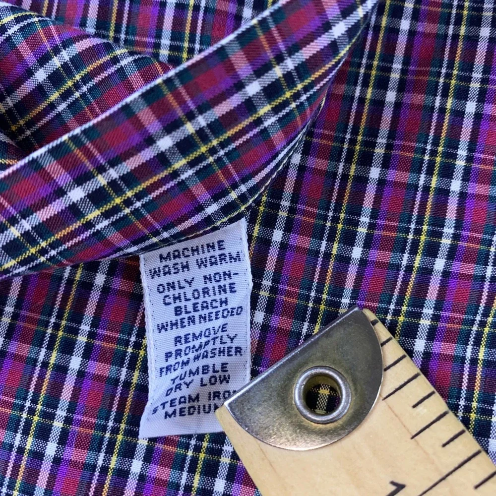 Ralph Lauren Classic‎ Fit Plaid Button Down Shirt Mens Large Purple
